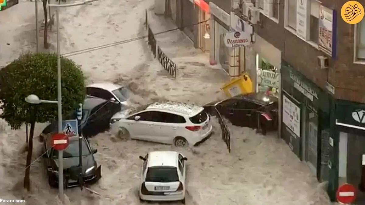 (ویدئو) آبگرفتگی خیابان‌ها در کاتالونیا