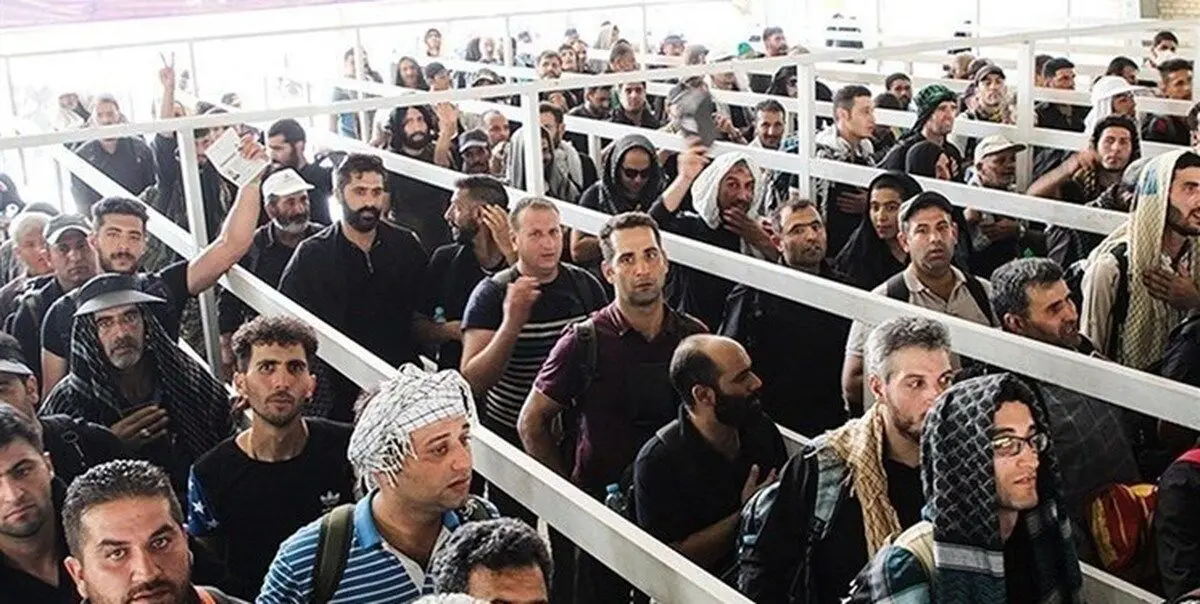 (ویدئو) ازدحام زائران کربلا در مرز مهران برای روز عرفه