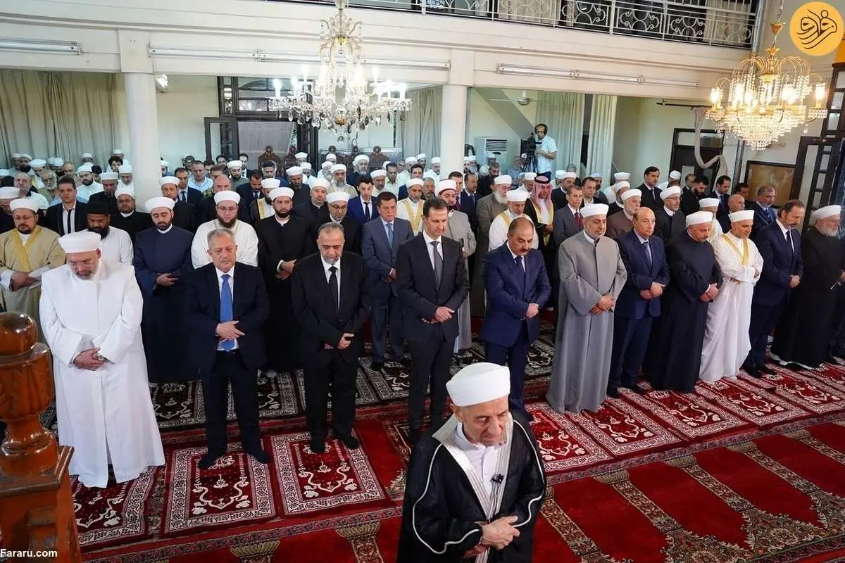 (تصاویر) بشار اسد در نماز عید قربان