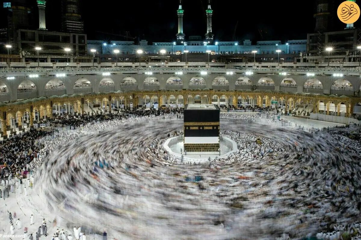 (ویدئو) تایم‌لپس دیدنی از طواف وداع حجاج