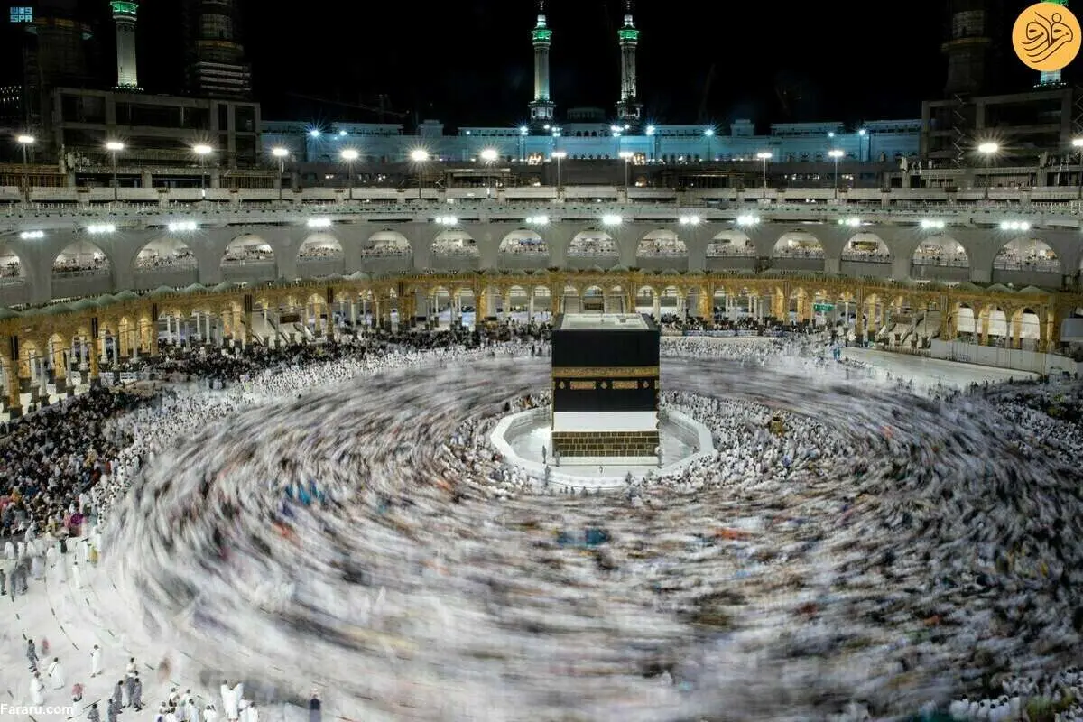 (ویدئو) تایم‌لپس دیدنی از طواف وداع حجاج