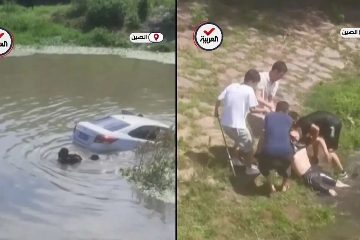 (ویدئو) پلیس شجاع دو نفر را از غرق شدن نجات داد