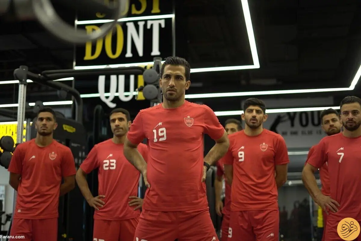 (عکس) پرسپولیسی‌ها در سالن بدنسازی