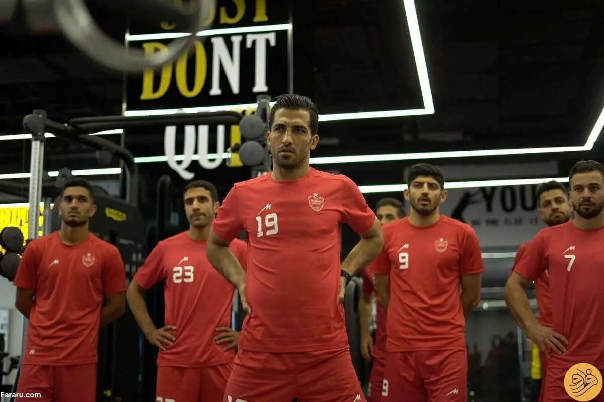 (عکس) پرسپولیسیها در سالن بدنسازی