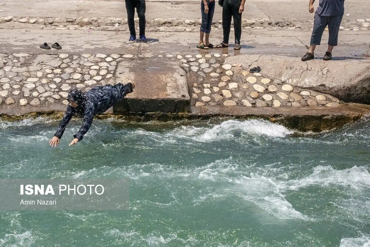 (تصاویر) شنا در رودخانه «دز»
