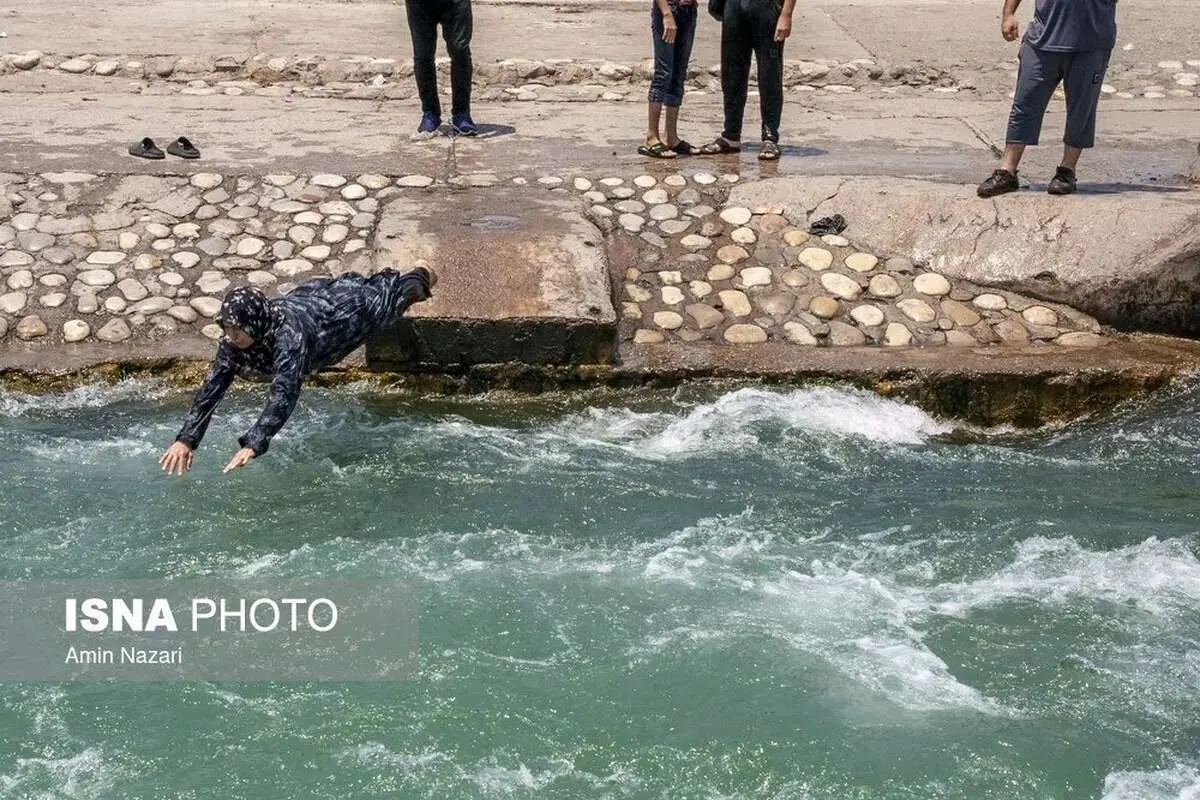 (تصاویر) شنا در رودخانه «دز»