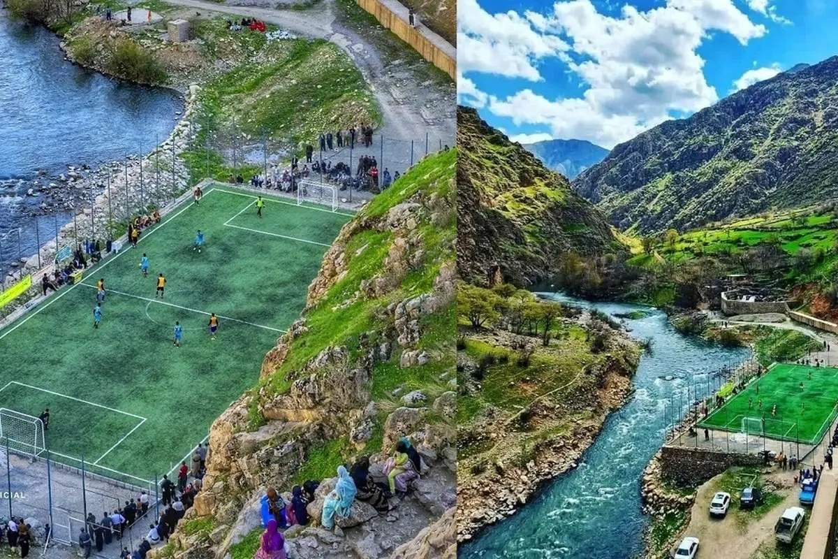 (ویدئو) بازی فوتبال در قطعهای از بهشت
