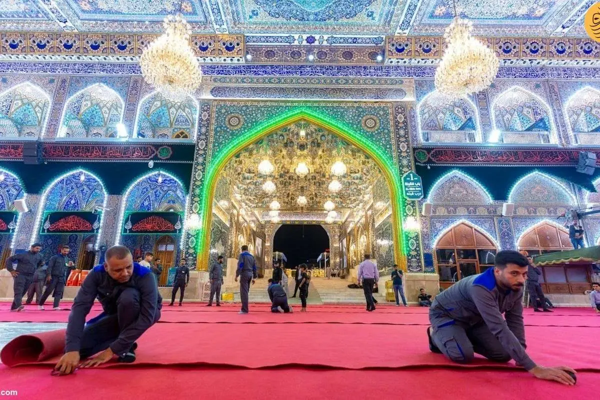 (تصاویر) حرم امام حسین برای زائران فرش قرمز پهن کرد