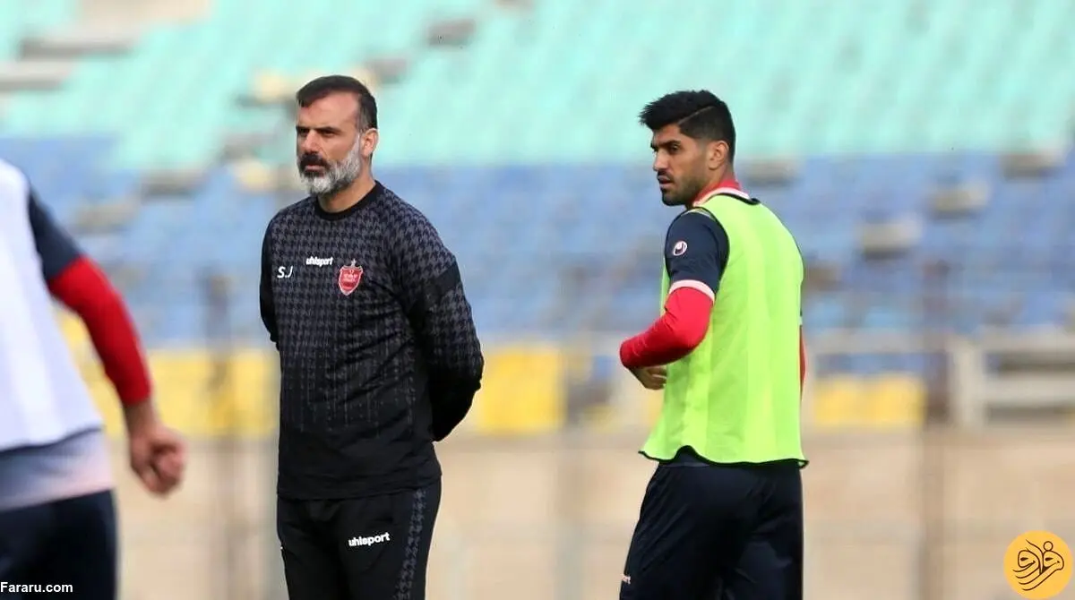 (تصویر) عکسی جالب از سیدجلال حسینی در تمرین پرسپولیس