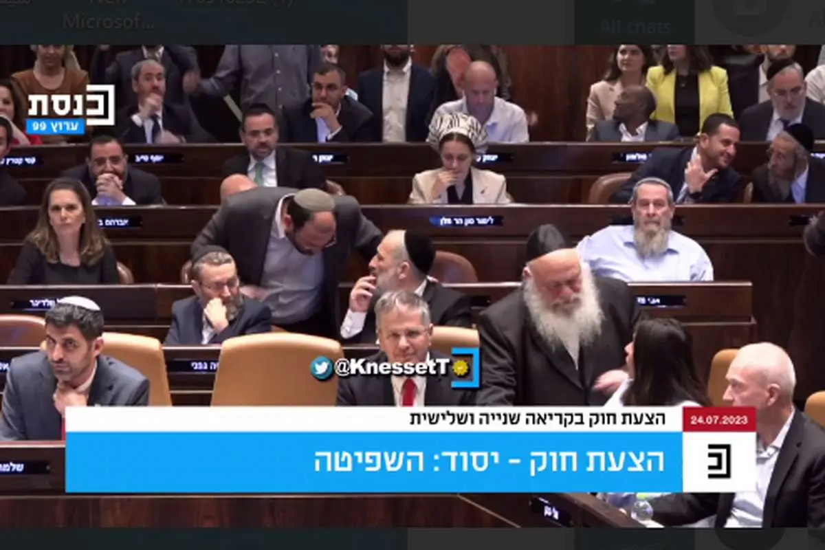 ویدئوی جالب از پارلمان اسرائیل: فریادهای "شرم" نمایندگان