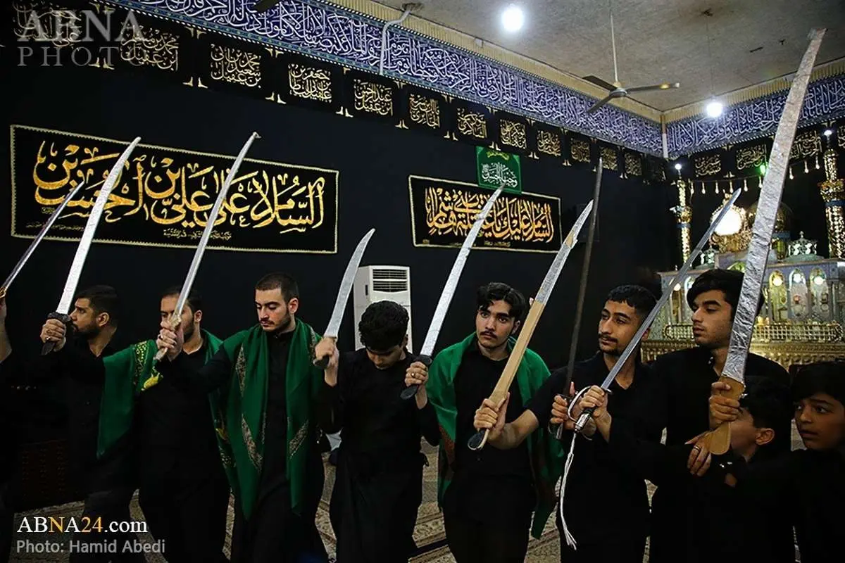 (تصاویر) مراسم سنتی «مشق شمشیر» نجفیهای مقیم قم