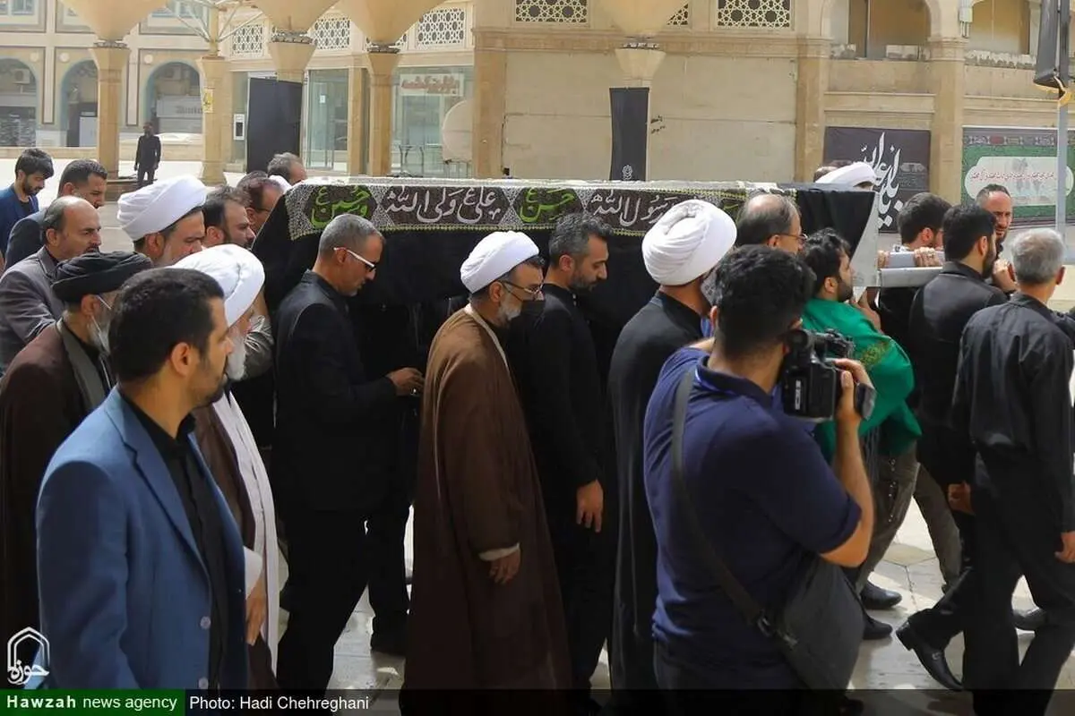 (تصاویر) مراسم تشییع پیکر همسر آیت الله اراکی