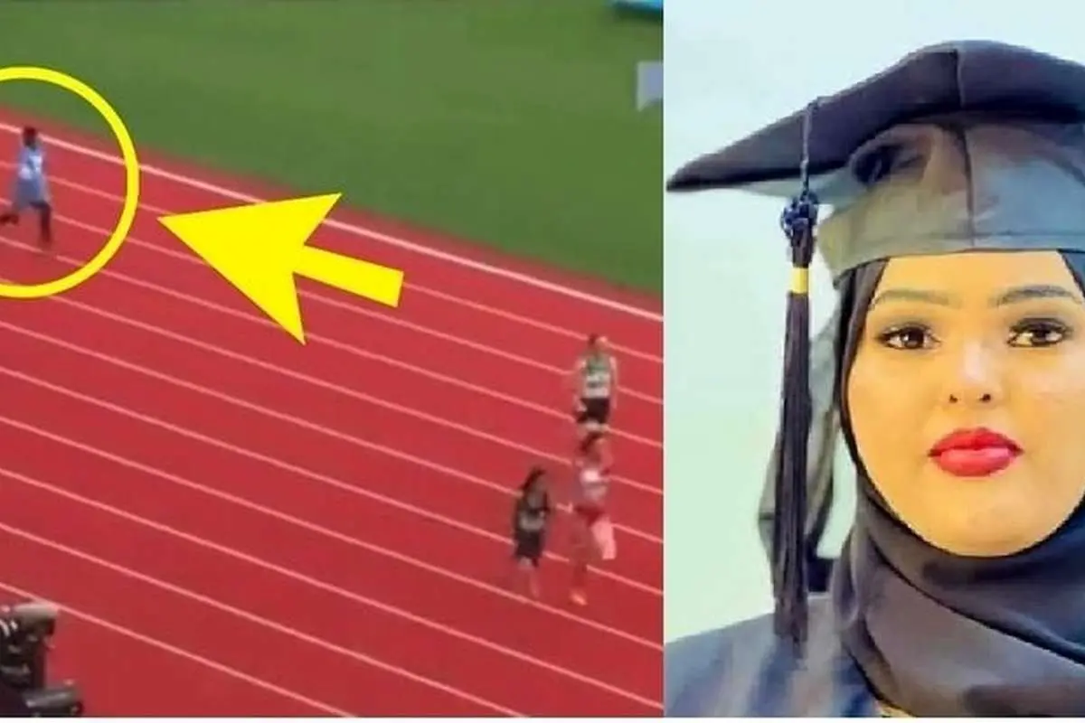 (ویدئو) آبروریزی دخترِ سومالیایی در مسابقه جهانی دو ۱۰۰ متر!