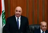 ببینید؛ شرکت رئیس جمهور لبنان در مراسم بریدن کیک کلیسا