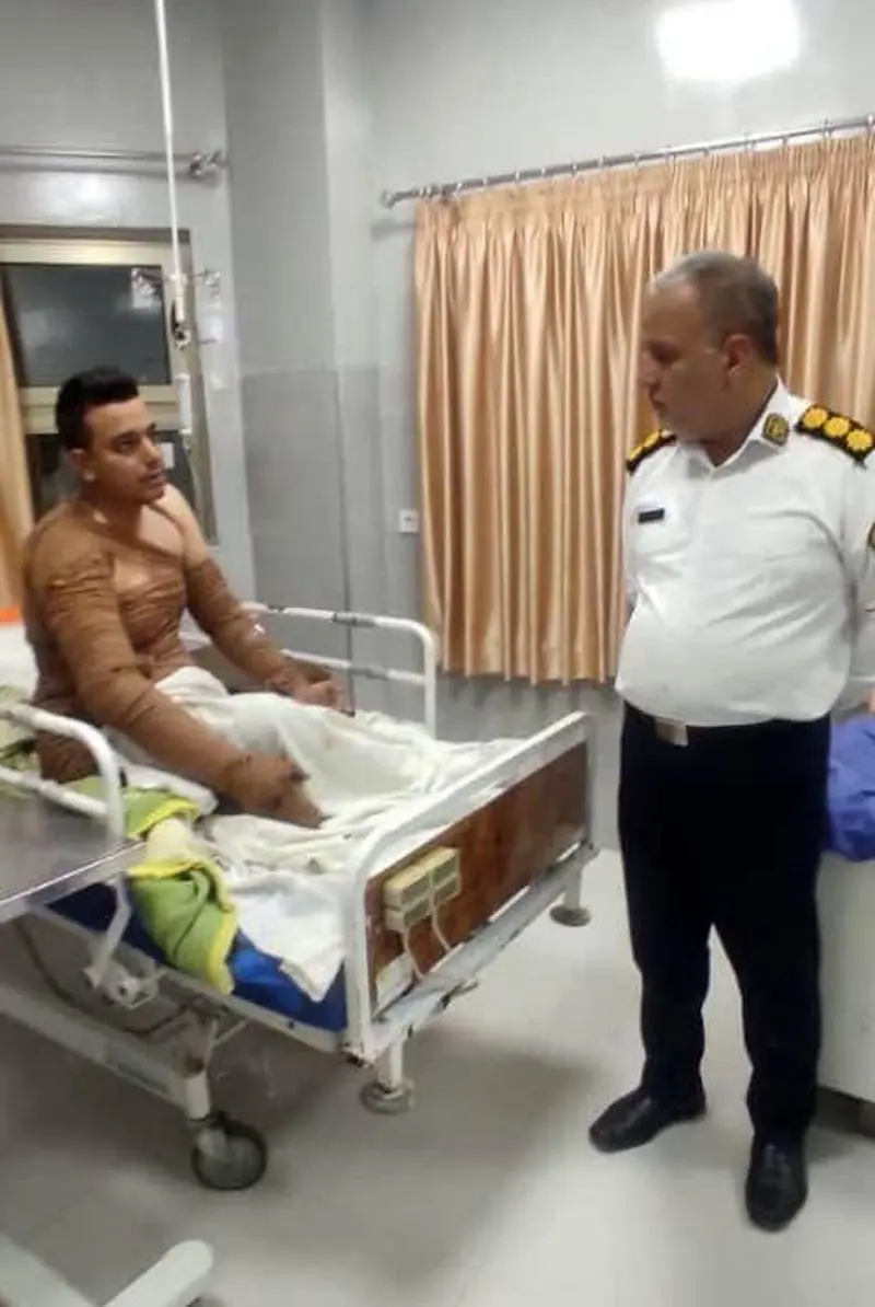 آتش زدن مامور پلیس