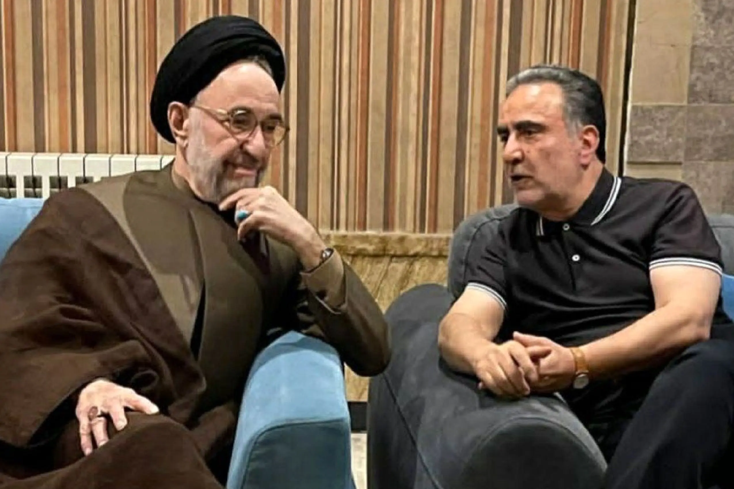 دیدار سیدمحمد خاتمی و ابطحی با مصطفی تاجزاده 