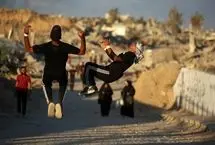 تصاویر؛ پارکور در میان ویرانه‌های غزه
