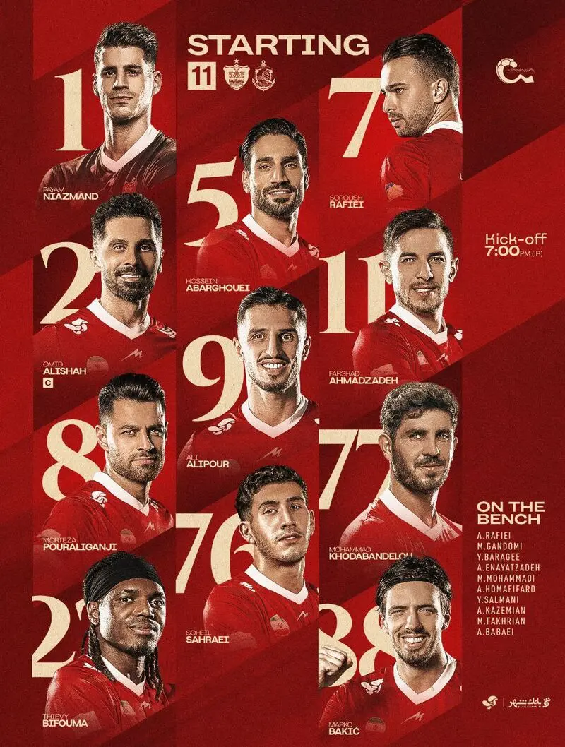 ترکیب ملوان پرسپولیس