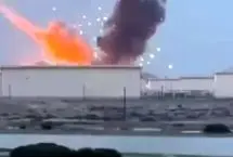 لحظه حمله موشکی به پالایشگاه پاپکو در بحرین