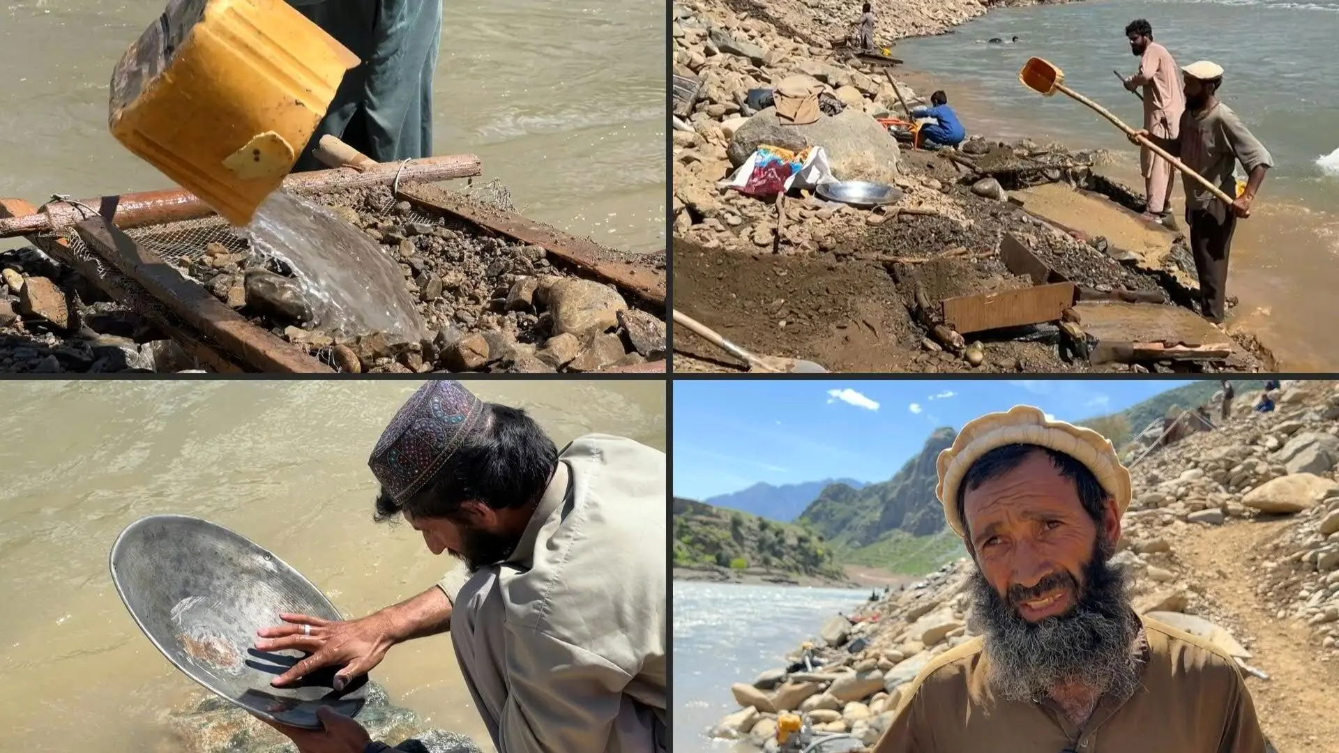افغان‌ها در جست‌وجوی غبار طلا در بستر رودخانه‌های هندوکش
