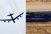 تصاویری از محل سقوط بمب‌افکن «بی-۵۲» آمریکا