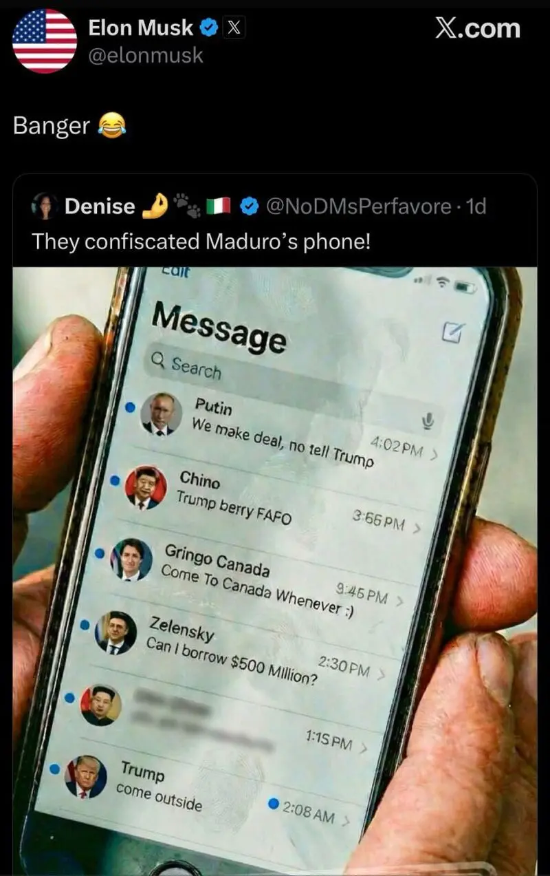 شوخی ماسک با مادورو