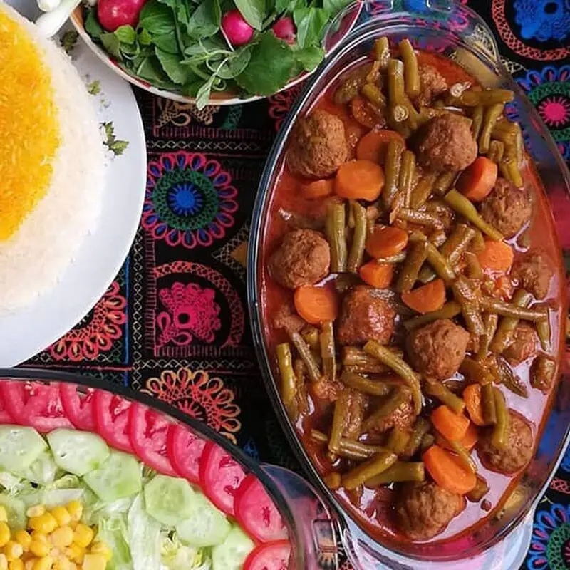 خورش گوشت و لوبیا سبز