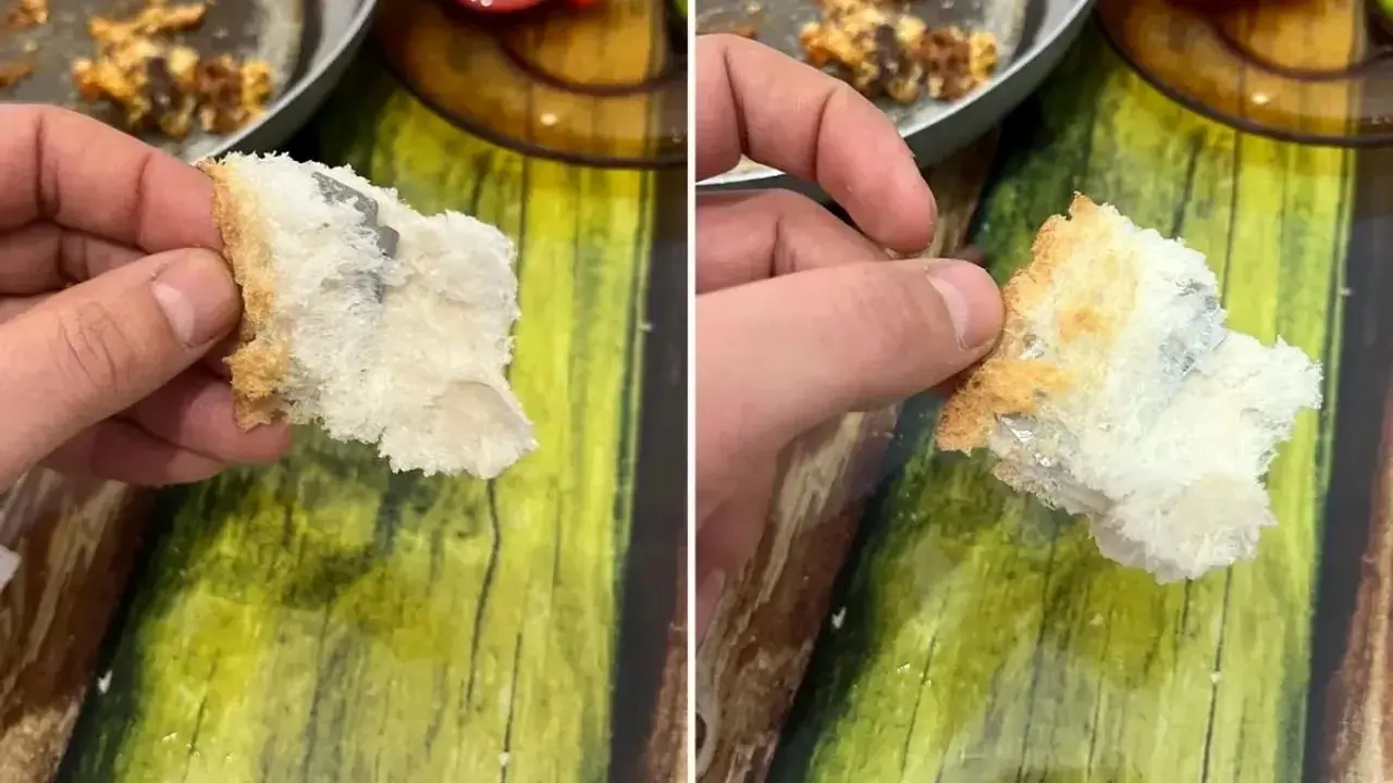 کشف شوکه‌کننده تیغ ریش‌تراشی داخل نان هنگام صرف صبحانه