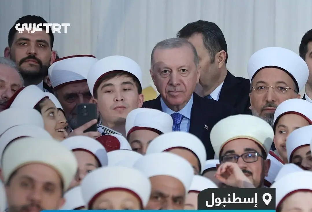 تلاوت اردوغان در جمع حافظان قرآن