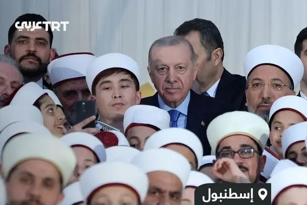 تلاوت اردوغان در جمع حافظان قرآن