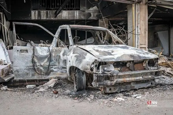 تصاویر؛ خسارات حمله به کارگاه‌های صنعتی بلوار کامیون‌داران کرج