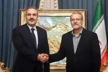 دیدار وزیر خارجه ترکیه با علی لاریجانی