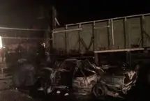 تصادف مرگبار خودروی سواری با تریلی در پاکدشت؛ ۵ نفر کشته شدند