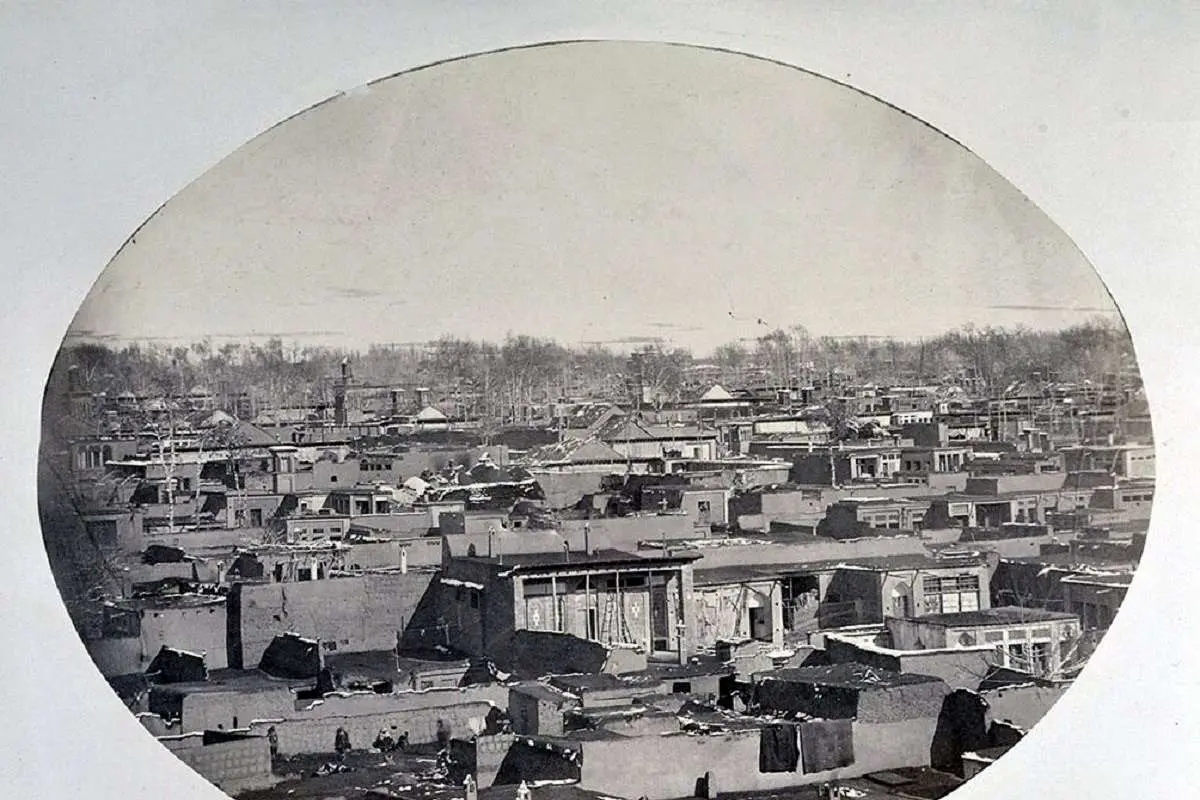 عکس هوایی از تهران در سال ۱۳۰۱ خورشیدی؛ دوران سلطنت احمدشاه 