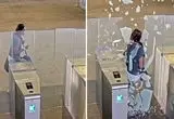 فرار از پرداخت بلیت مترو با شکستن گیت ایستگاه!
