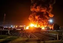 حریق گسترده در نزدیکی پالایشگاه تبریز
