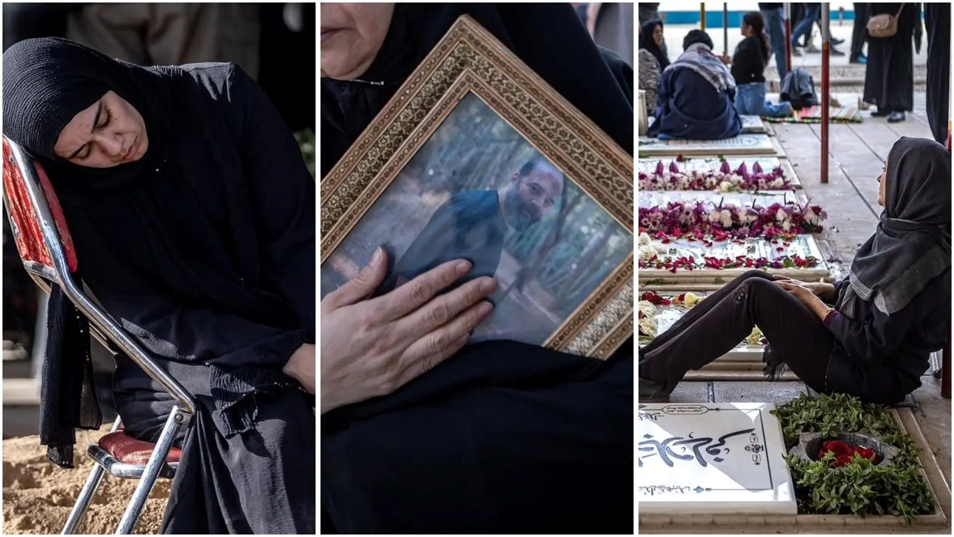 مراسم خاکسپاری شهدای جنگ در بهشت زهرا