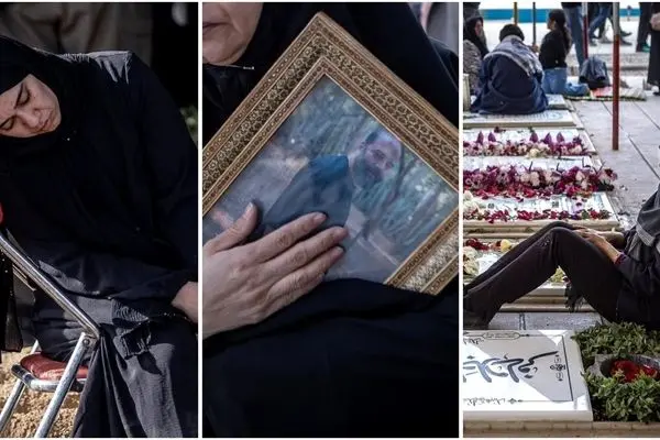 مراسم خاکسپاری شهدای جنگ در بهشت زهرا