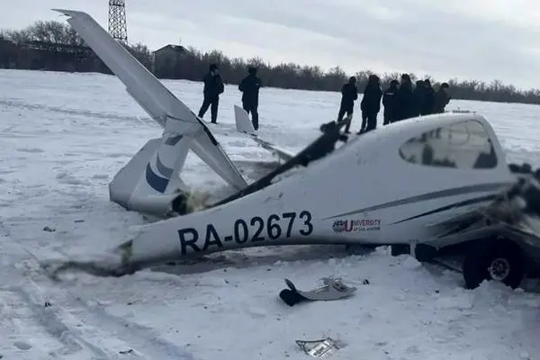 سقوط یک هواپیمای آموزشی در منطقه برفی روسیه