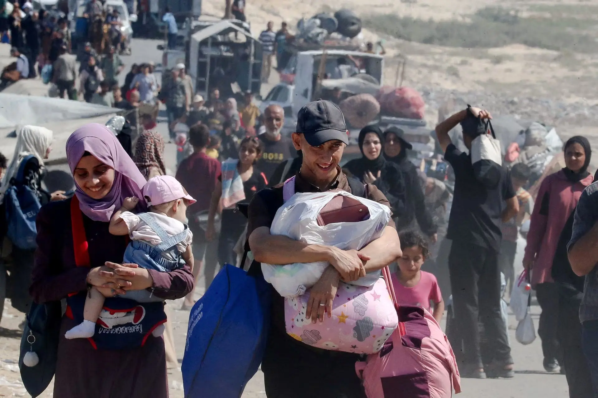 تصاویر؛ فرار فلسطینی‌ها از شهر غزه