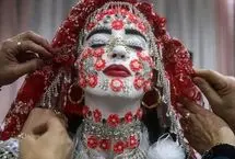 تصاویر؛ آرایش سنتی عروس مسلمان در بلغارستان