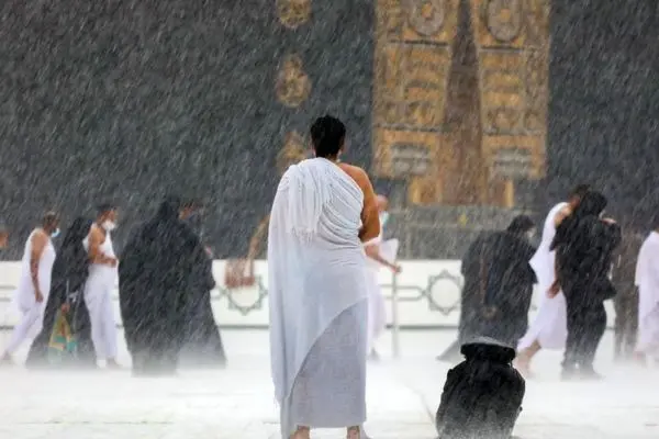 ببینید؛ بارش باران شدید در مکه مکرمه