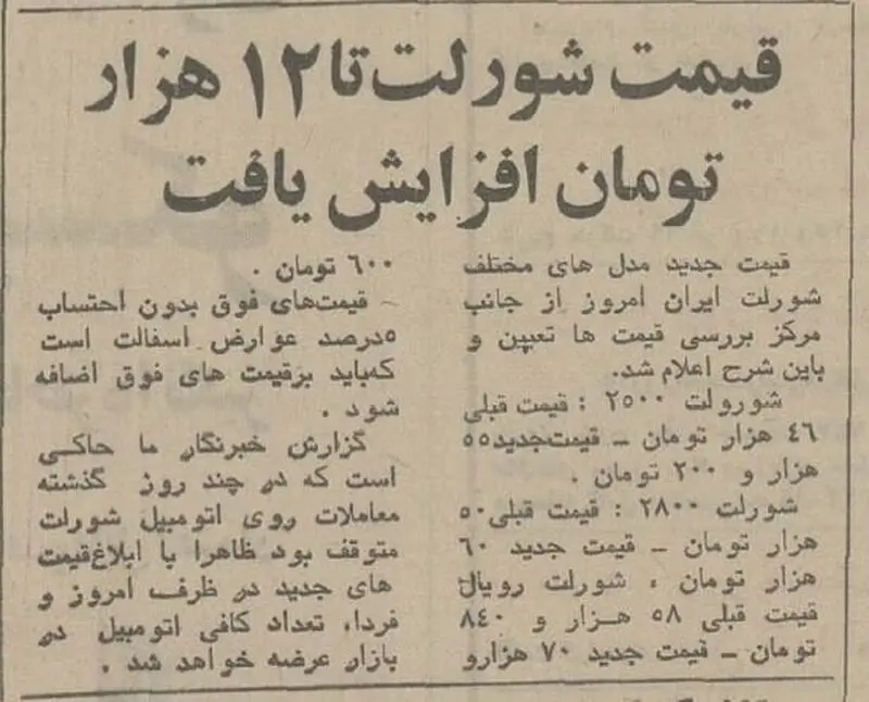 قیمت شورلت