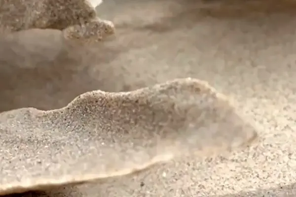 شن‌های یخ‌زده در ساحل دریاچه میشیگان