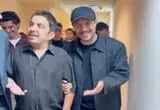  جواد عزتی  و عباس جمشیدی‌فر در اکران بورسیه