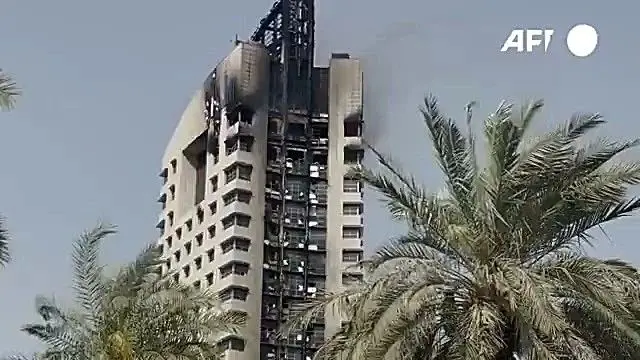 تصاویر جدید از برج هدف قرارگرفته کویت