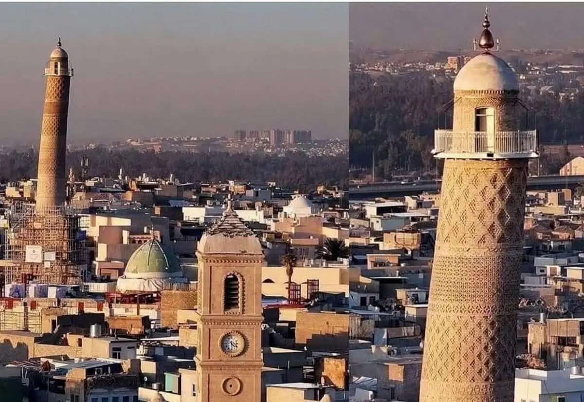 (ویدئو) افتتاح مناره مسجد تاریخی نوری در موصل