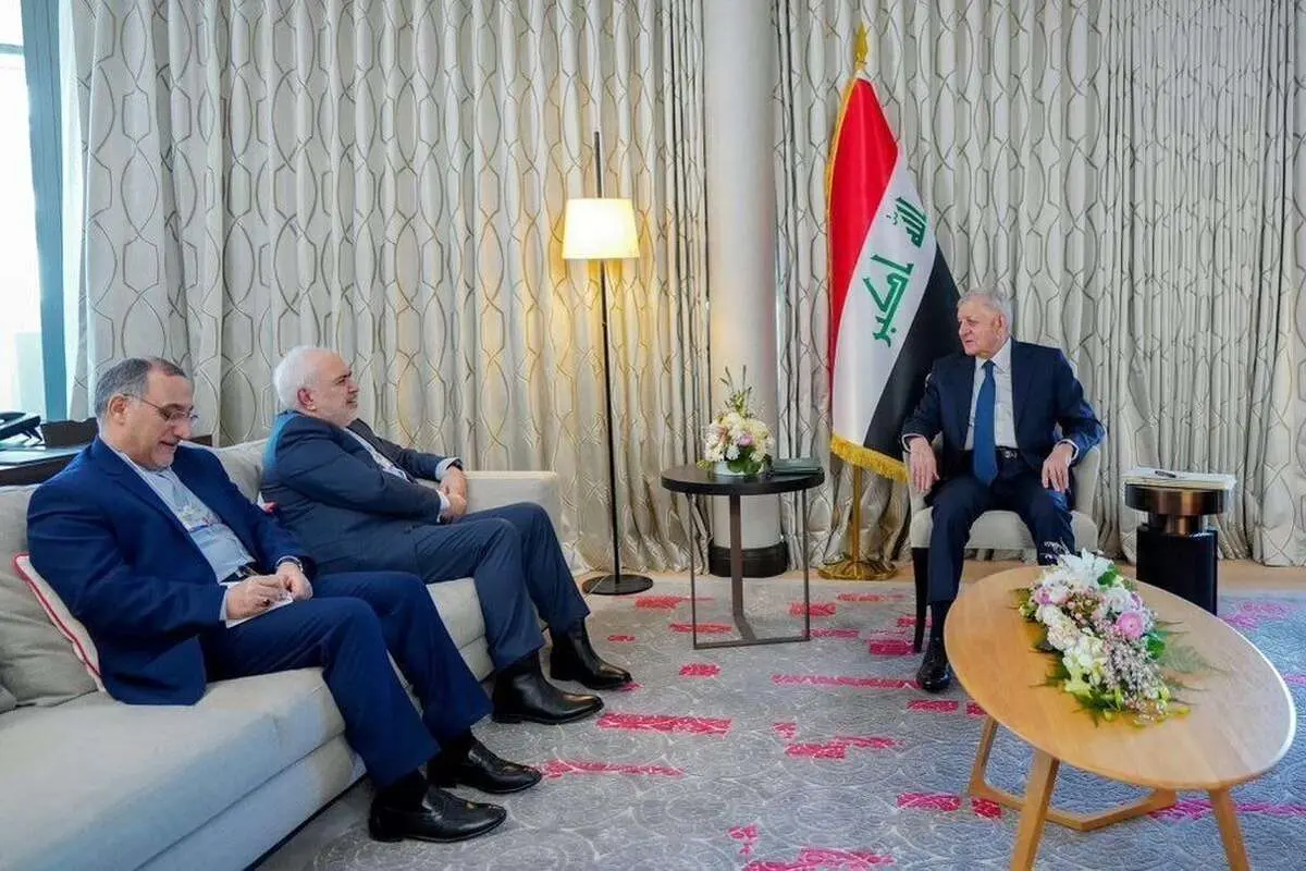دیدار ظریف و رئیس جمهور عراق در بغداد