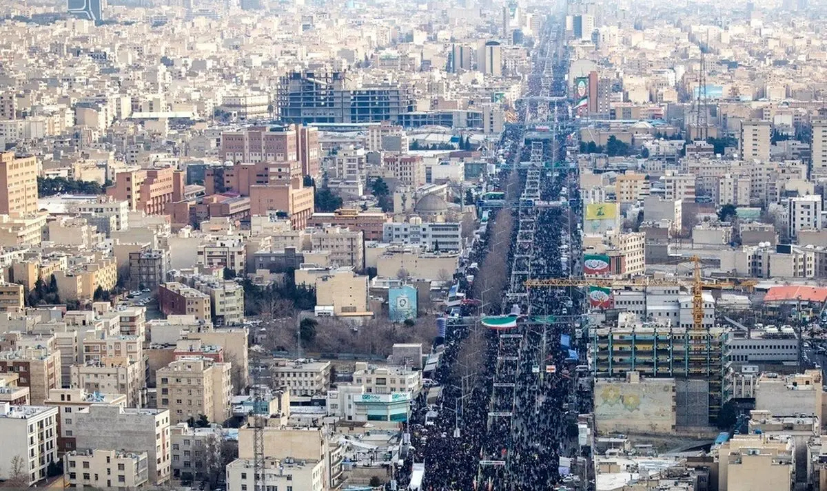 تصاویر هوایی راهپیمایی ٢٢ بهمن در تهران