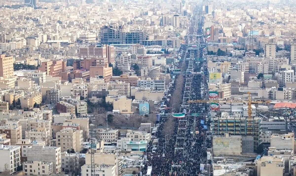 تصاویر هوایی راهپیمایی ٢٢ بهمن در تهران